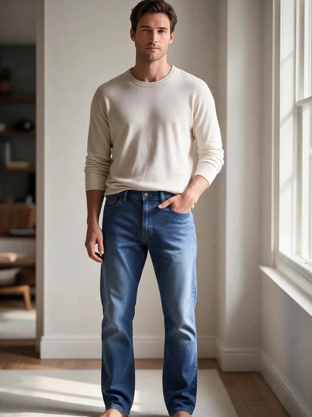 34 Heritage Courage Straight Leg Jeans Waist 34 Blue